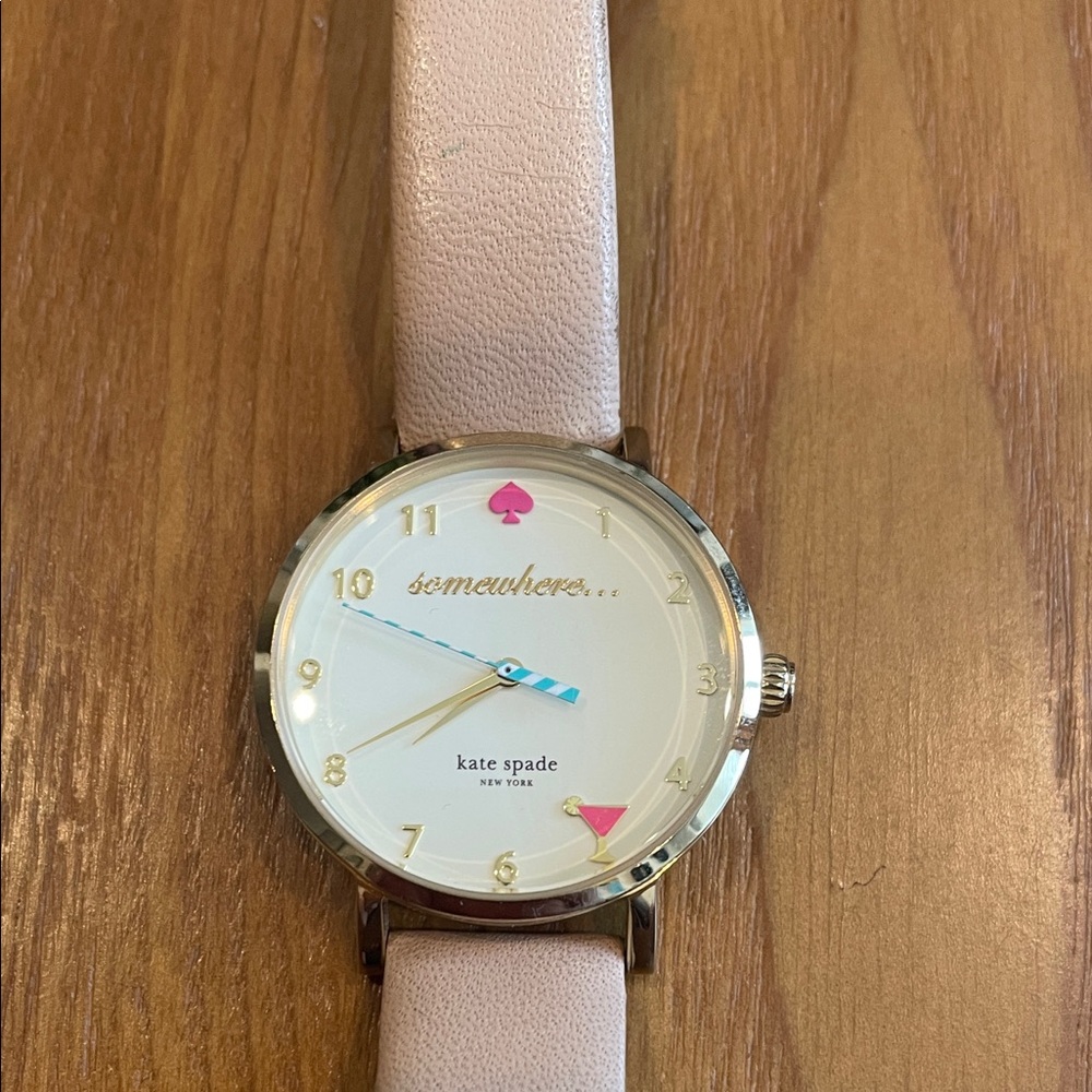 Kate Spade Blush Strap Watch with Gold Accents